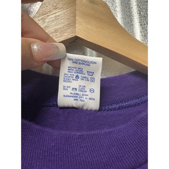 Jerzees Vintage Single Stitch Oversized Night Gown Shirt Dogs Royal Purple OSFA. - Picture 7 of 7